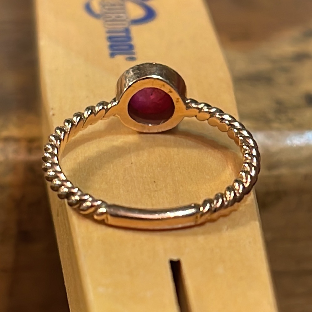 14k Rose Gold Cabochon Ruby Ring - image 2